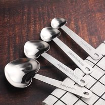 UPOUART Stainless Steel Baking Spoons Set with Heart Shape Design, Perfect for Home Cooking and Baking