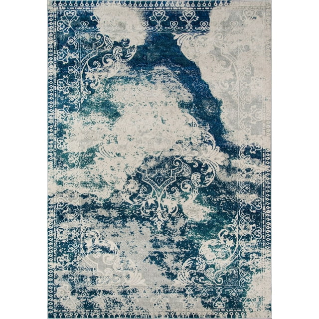 Momeni Rugs LOFT0LO-09BLU5376 Loft Collection, Contemporary Area Rug, 5'3" x 7'6", Blue