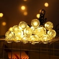 thumbnail image 1 of Cadena de luces solares con 20 luces LED, bola de cristal con burbujas y gotas de agua, lámpara decorativa para exteriores, lámpara de jardín, 1 of 5