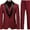 Wine Red, variant on Lycody 3pcs Boy Formal Slim Fit Suit Set with Tuxedo Jacket Vest Pants for Kids Teen Wedding Ring Bearer Party Graduation, PROM, One Button shawl lapel suit, Tracing pocket, Unisex