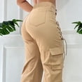 thumbnail image 5 of Tumotour Cargo Pants for Women Wide-Leg Pants Athletic Workout Running Joggers with Pocket Multi-Pocket Sport Long Pants, 5 of 7