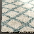 thumbnail image 4 of SAFAVIEH Dallas Jerrie Geometric Shag Area Rug, Ivory/Seafoam, 6' x 6' Square, 4 of 8