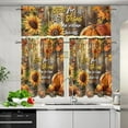 thumbnail image 5 of Sunflowers Pumpkin Kitchen Curtains Tiers and Valances Set, Rod Pocket Valance Short Window Treatment Decor Curtains, 3 Pieces Set Valance Curtains for Kitchen Windows, 5 of 5
