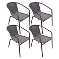 thumbnail image 5 of RTC Group Furniture Stackable Rattan Dining Chair, Set of 4 for Indoor/Outdoor Patio Restaurant, Porch, Backyard Gray, 5 of 18