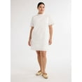 thumbnail image 2 of Free Assembly Women’s and Women's Plus Ruffle Neck Cotton Eyelet Mini Dress with Short Sleeves, Sizes XS-4X, 2 of 5