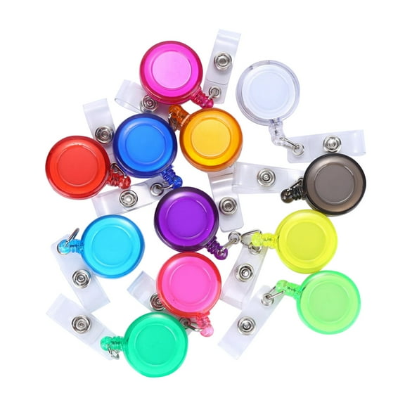 ✪ Round-shaped ID Cards Lanyard Clip Badge for Key Card Name Tag Holders Retractable Badge Holder with Belt Clip Size 29.1