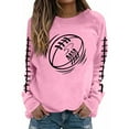 thumbnail image 2 of Jinhomg Womens Game Day Sweatshirts Cute Football Graphic Pullover Tops Lightweight Comfy Long Sleeve Crewneck Sweatshirt Pink XL, 2 of 5