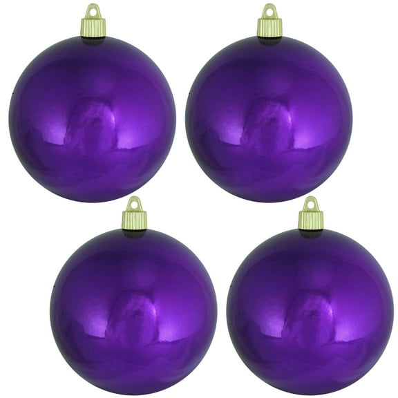 Christmas By Krebs Ornament, Large Commercial Grade Indoor and Outdoor Shatterproof Plastic, UV and Water Resistant Ball Ornament Decorations (Shiny Vivacious Purple, 4 3/4 inch (120mm))