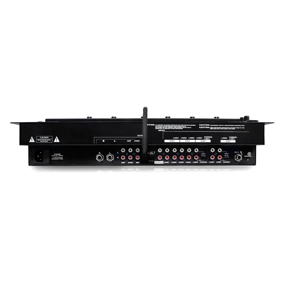 PYLE PYD1964B - Bluetooth 6-Channel DJ Mixer 19'' 5U Rack Mount System Digital LED Illuminated Controls