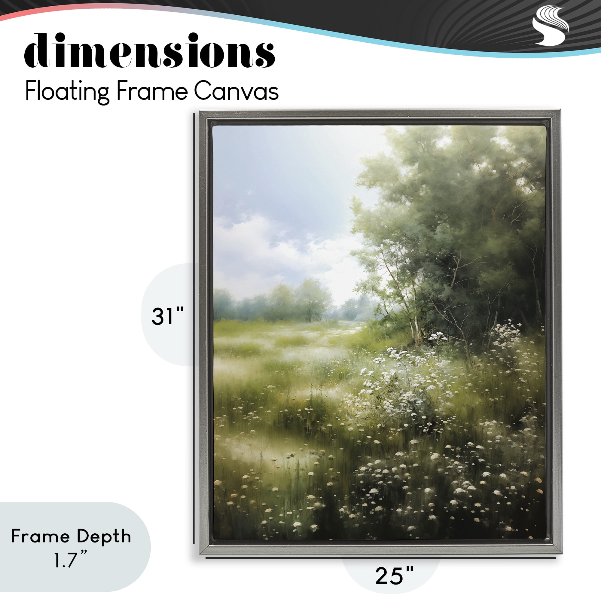 Stupell Industries Greener Pastures Landscape Gray Framed Floater Canvas Wall Art, design by Heidi Kuntz