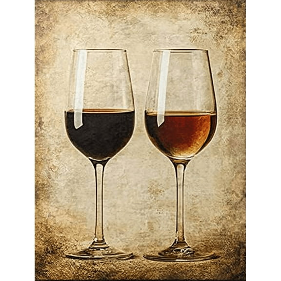 Wine Glasses Decorative Painting/Canvas Art， Perfect for Bar， Dining Room， Kitchen， Living Room， Restaurant， Wine Cellar， Bistro， Home Bar， Pub， Cafe， and Entertainment Area Wall Decor.