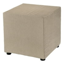 Square Ottoman Cover 18x18x18inch Polyester Ottoman Slipcovers, Khaki