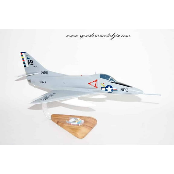 VA-72 Blue Hawks A-4b (1967) Model, 1/27th Scale, Mahogany, Navy