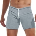 thumbnail image 4 of Ankola Men's Shorts 3 Inch Inseam Sexy Low Waist Running Yoga Gym Training Knit Elastic Drawstring Beach Sweat Shorts, 4 of 4