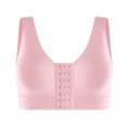 thumbnail image 2 of safuny Sports Everyday Bra for Women Front Open Buckle Breathable Wireless Holiday Push Up Ultra Light Lingerie Brassiere Underwear Comfort Daily Pink M, 2 of 4