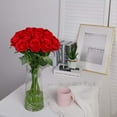 thumbnail image 7 of 10PCS Artificial Silk Rose Flower Bouquet Lifelike Fake Rose Long Stem Flowers for Wedding Home Vase Table Party Decoration(Red), 7 of 7