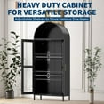 thumbnail image 4 of Garvee Arch Cabinet with Glass Door, 72.8" Large Arched Display Cabinet W/Adjustable Shelves for Kitchen Pantry, Living Room, Black, 4 of 6