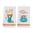 thumbnail image 2 of Binwennn 2PCS Welcome Fall Kitchen Welcome Hand Towels Rag Maple Leaves Pumkin Flowers Dishcloth Home Soft 18 X 28 IN Big Soft Towels Big Microfiber Towels, 2 of 7
