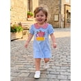 thumbnail image 5 of Toddler Baby Girl Back to School Outfit Puff Short Sleeve Doll Collar Dress Smocked Clothes, 5 of 9