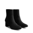 thumbnail image 4 of BURUDANI Women’s Fitted Stretch Ankle Boots Low Chunky Heel Almond Toe Fall Heeled Booties, 4 of 5