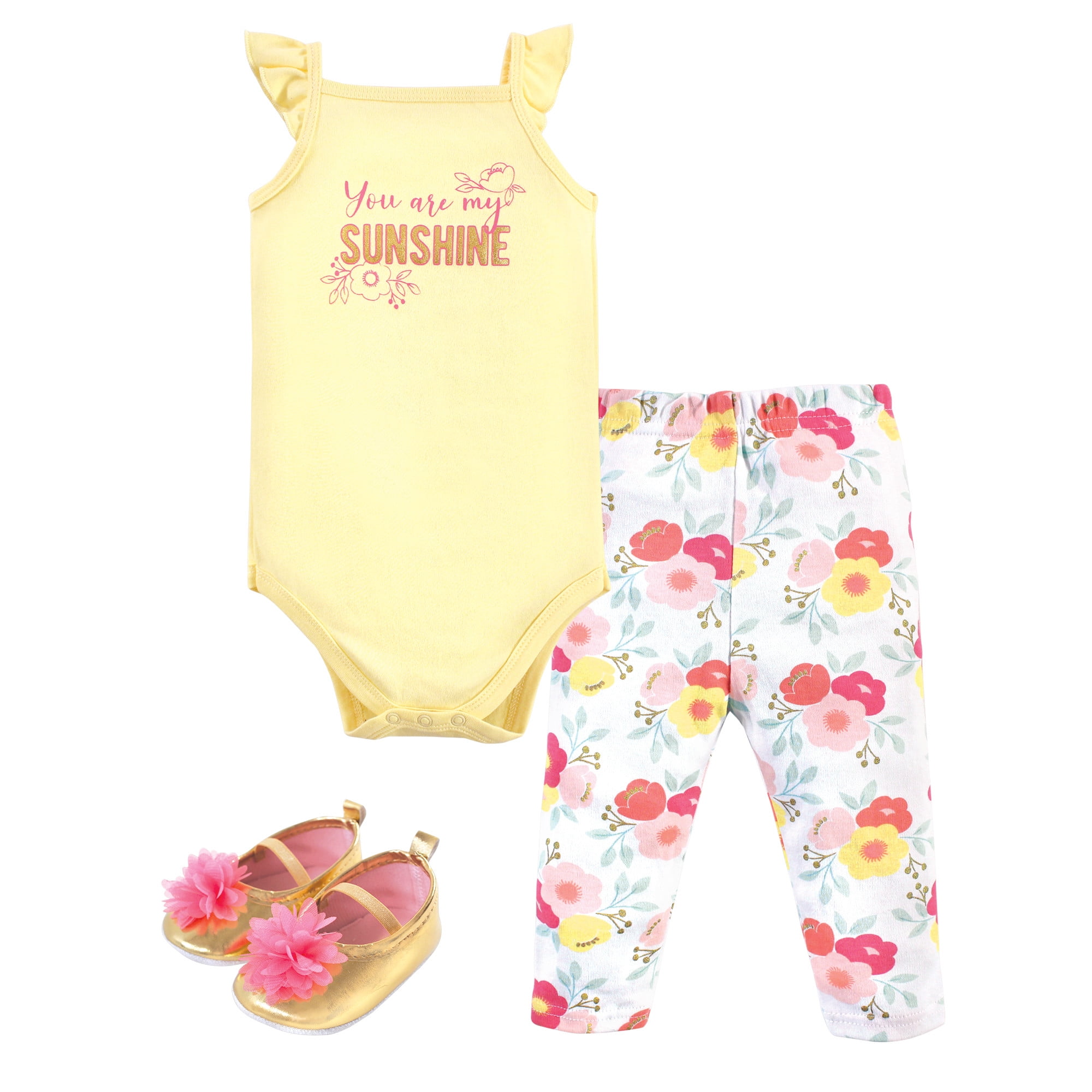 Little Treasures Little Treasure Baby Girl Cotton Bodysuit, Pant