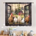 thumbnail image 3 of Rooster Kitchen Curtains, Farmhouse Country Farm Animal Rural Rustic Chicken Pattern Printed Blackout Window Drapery Treatments for Bedroom Living Room Dining Room 2 Panels, 52"x84" Inch, 3 of 5