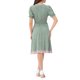 thumbnail image 3 of Vestido de verano floral para mujer Inspire Chic con cuello con volantes, cintura fruncida y mangas cortas, color verde claro, 3 of 5
