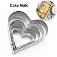 thumbnail image 3 of Farfi 5Pcs Cake Mold Smooth Surface Wide Application Stainless Steel Heart Shape DIY Paste Mold Baking Accessories (Silver), 3 of 12