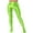 Fluorescent Green, variant on Womens Wetlook Leggings Nylon Zipper Crotch Tights Rave Party Pants Trousers Fluorescent Green M