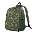 thumbnail image 2 of Wild Tiger Face Student Backpack – Artistic Striped Pattern with Roaring Jungle Cat, Tribal Print, and Floral Jungle Background, 2 of 5