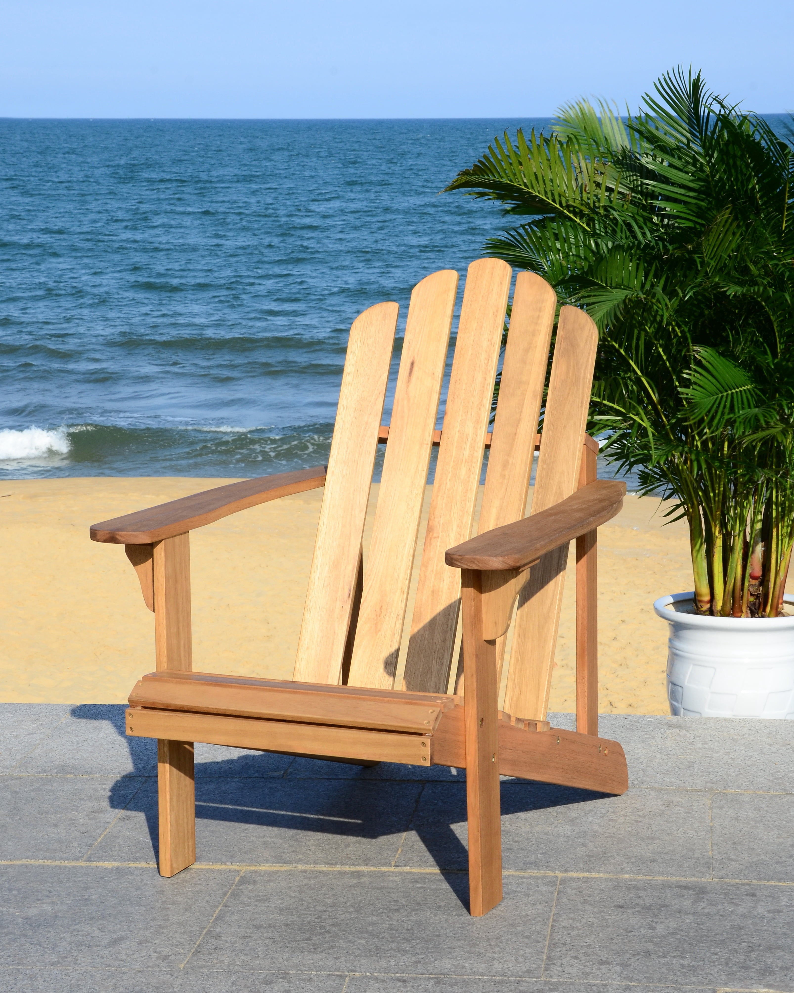 Safavieh Topher Outdoor Patio Nautical Adirondack Chair - Natural