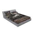 thumbnail image 2 of Ambesonne Nature Fitted Sheet & Pillow Sham Set, Bolts Across the Sandy Beach, Queen, Brown and Grey, 2 of 2