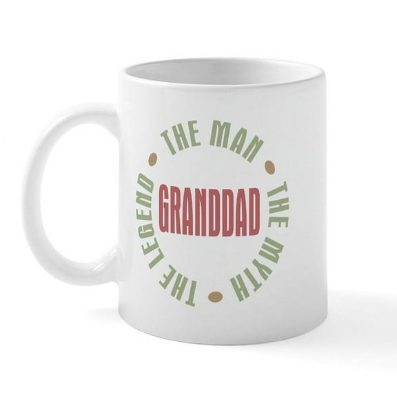 CafePress - Granddad Man Myth Legend Mug - 11 oz Ceramic Mug - Novelty Coffee Tea Cup