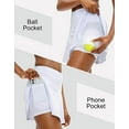 thumbnail image 3 of Pleated Tennis Skirt for Women with 4 Pockets Women's High Waisted Athletic Golf Skorts Skirts for Running Casual white L, 3 of 6