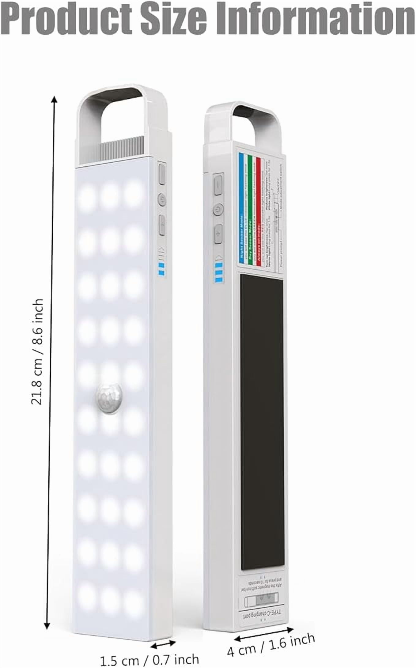 Yifeid Motion Sensor Closet Lights, Wireless 60 LED Under Cabinet Lights USB Rechargeable Kitchen Cupboard Lights with Magnetic Strip and Hook Auto on/off Night Light for Wardrobe Hallway Closet