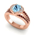 thumbnail image 2 of 2.35 Carat Unique Oval Cut Aquamarine & Garnet Gemstone Anniversary Ring for Ladies 18K Rose Gold Size 6.5 by Diamond-Capitals, 2 of 8