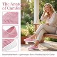 thumbnail image 2 of BLISSFUL STEP Casual Slip-on Shoes Quick Dry Lightweight Breathable Unisex Shoes Pink 11.5, 2 of 5