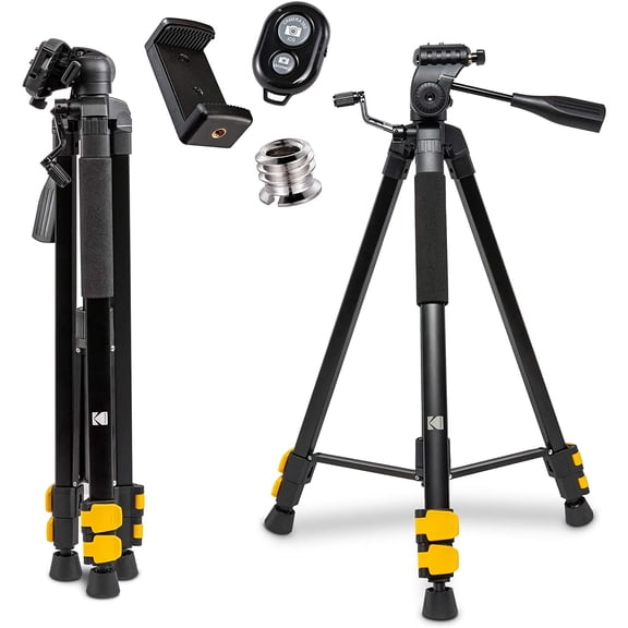 KODAK PhotoGear 62” Tripod with Remote, Lightweight Travel Camera & Phone Tripod Stand