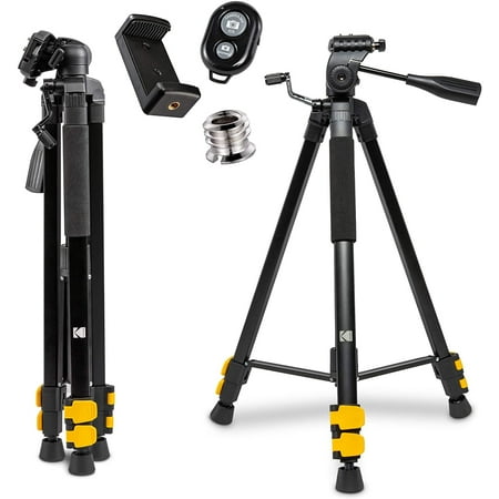 KODAK PhotoGear 62” Tripod with Remote, Lightweight Travel Camera & Phone Tripod Stand
