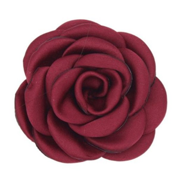 Tela de satén rosa Flor artificial Flor de camelia Vestido de seda Decoración Boutique Accesorio para el cabello de boda Accesorio de ropa