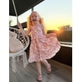 thumbnail image 5 of Arshiner Girls Dresses Ruffle Sleeve Tiered Casual Flowy Swing Tween Sundress with Pockets for Girls, 5 of 6