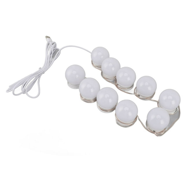 Luces De Tocador LED, 10 Bombillas De Tocador De Nivel De Brillo De 10 Modibles Cable USB De 5 V Con Cinta Adhesiva De Doble Cara Para Dormitorio