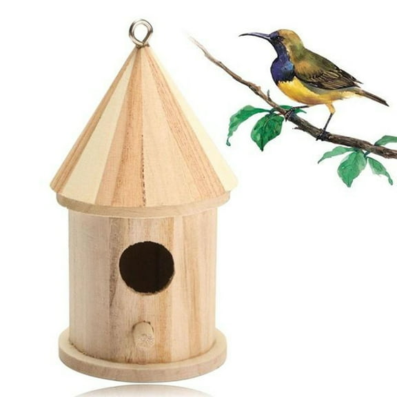 ROSENICE Wooden Bird Nest Hanging Birds House for Parakeets Budgerigar and Small Birds (Small)