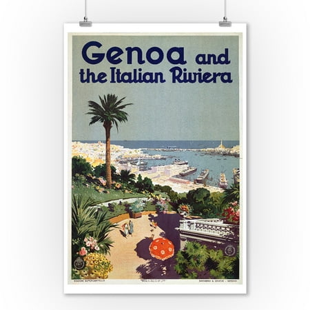 Genoa and the Italian Riviera Vintage Poster Italy c. 1931 (9x12 Art Print, Wall Decor Travel Poster)