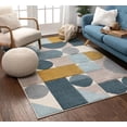 thumbnail image 5 of Well Woven Dion Blue Modern Geometric Boxes & Circles Pattern Area Rug, 5 of 5
