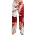 thumbnail image 3 of Trgacdwlo Halloween Pajama Pants Women Funny Ghost Wide Leg Women's Sleep Pants Elastic Waist Fall Winter Women's Pajama Bottoms, 3 of 6