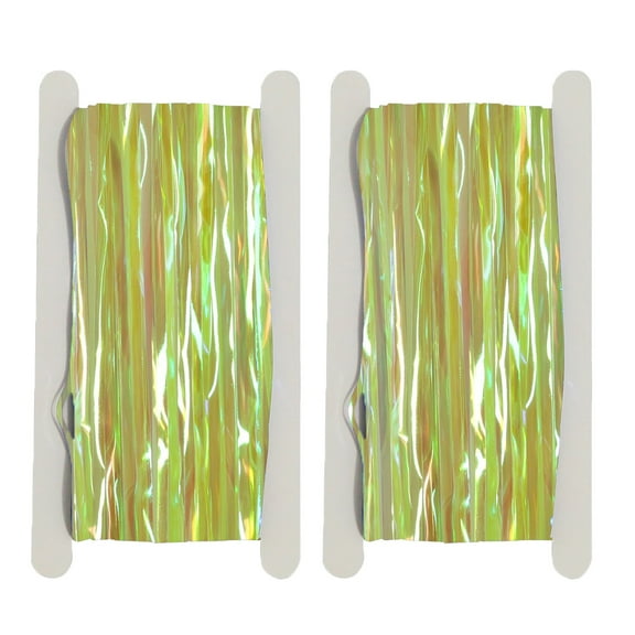 2 Pack 1x 3 M Tinsel Foil Fringe Curtains Backdrop, for Party Photo Booth Props Decoration