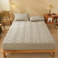 thumbnail image 5 of EazyTech 78.7"x59" Quilted Fitted Sheet Washed Cotton Solid Color Skin-Friendly Breathable Non-Slip Thickened Dirt-Proof Bed Cover(Queen,Khaki), 5 of 6