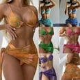 thumbnail image 3 of Women's Sexy Swimwear Multi-color Mesh Three-piece Swimsuit, 3 of 8