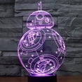 thumbnail image 1 of Luz nocturna BB8 LED 3D que cambia de color para niños con acrílico, 1 of 1